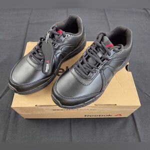 Reebok Work Shoes Mens Size 5 Black Lace Up Slip Resistant Guide Series New